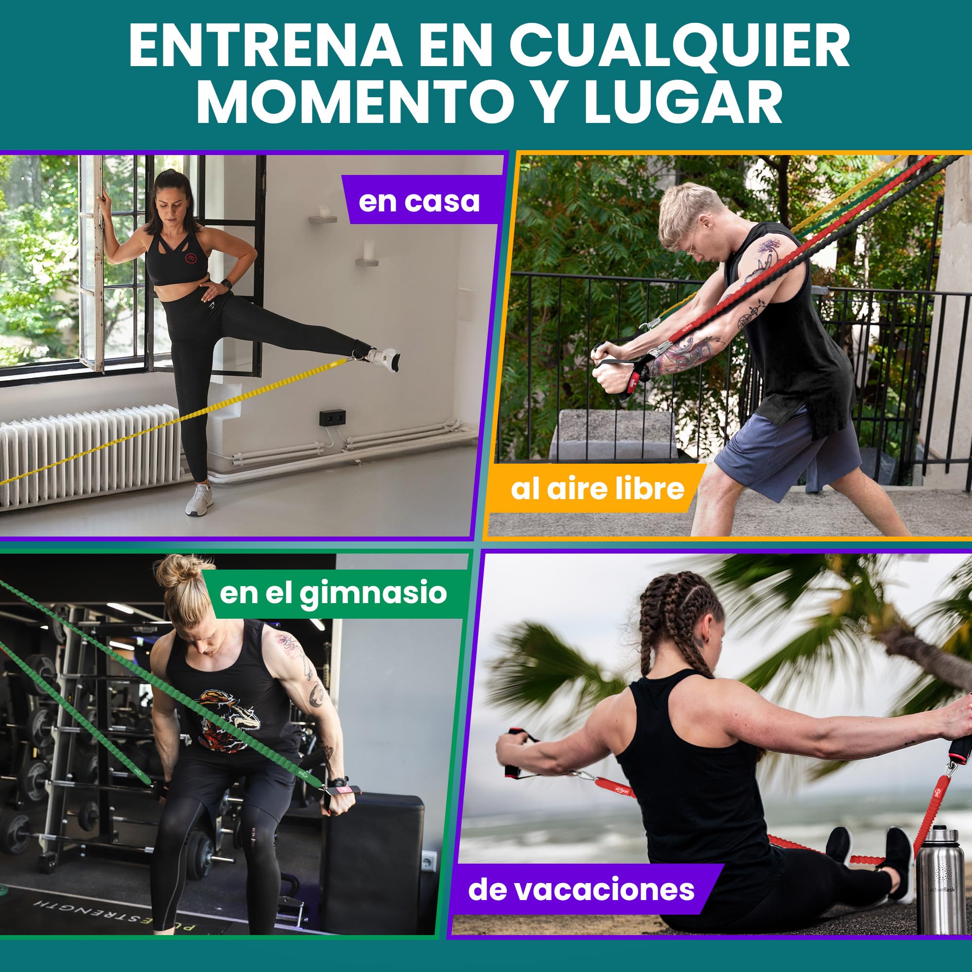 BeMaxx Premium Resistance Band Set — 13 Pieces