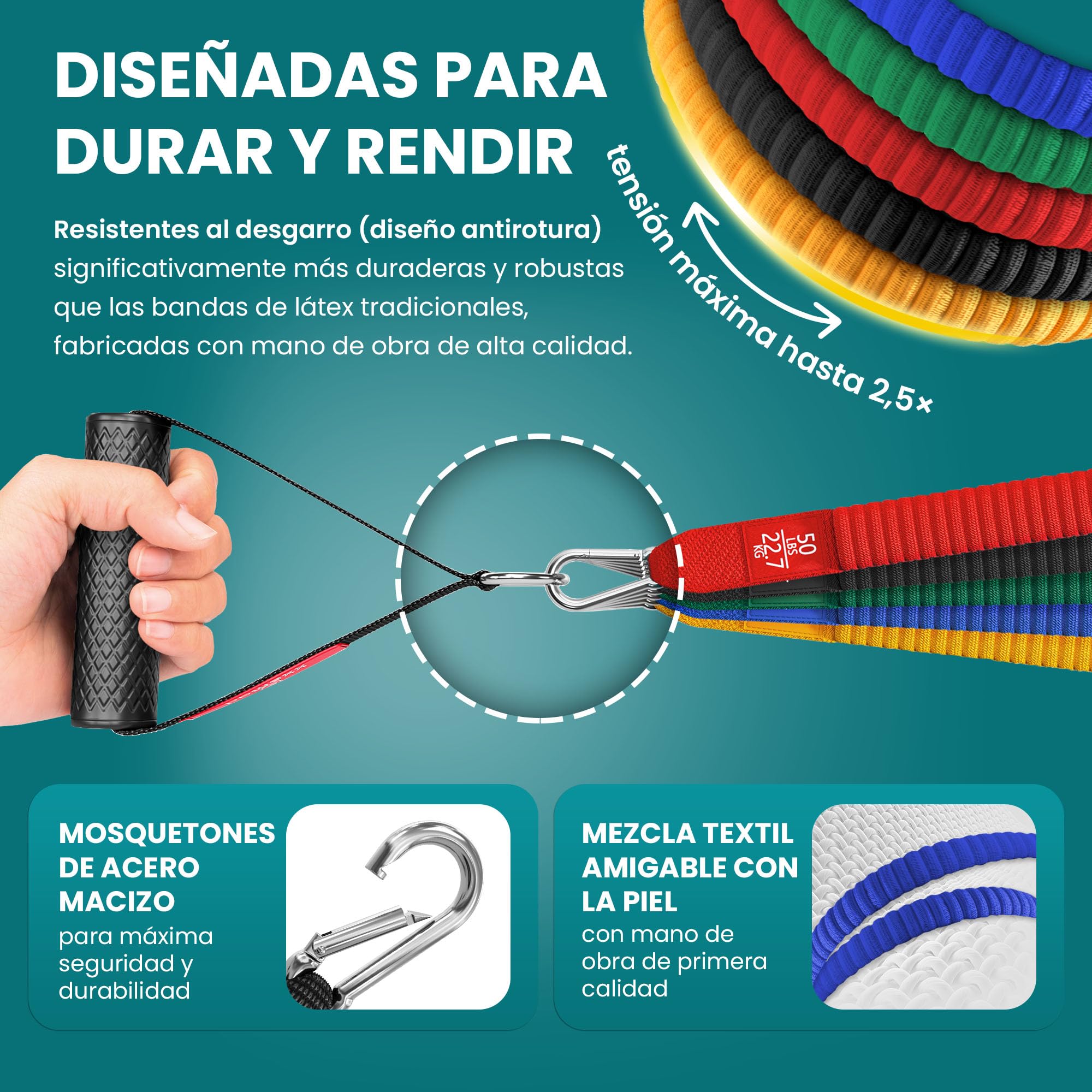BeMaxx Premium Resistance Band Set — 13 Pieces