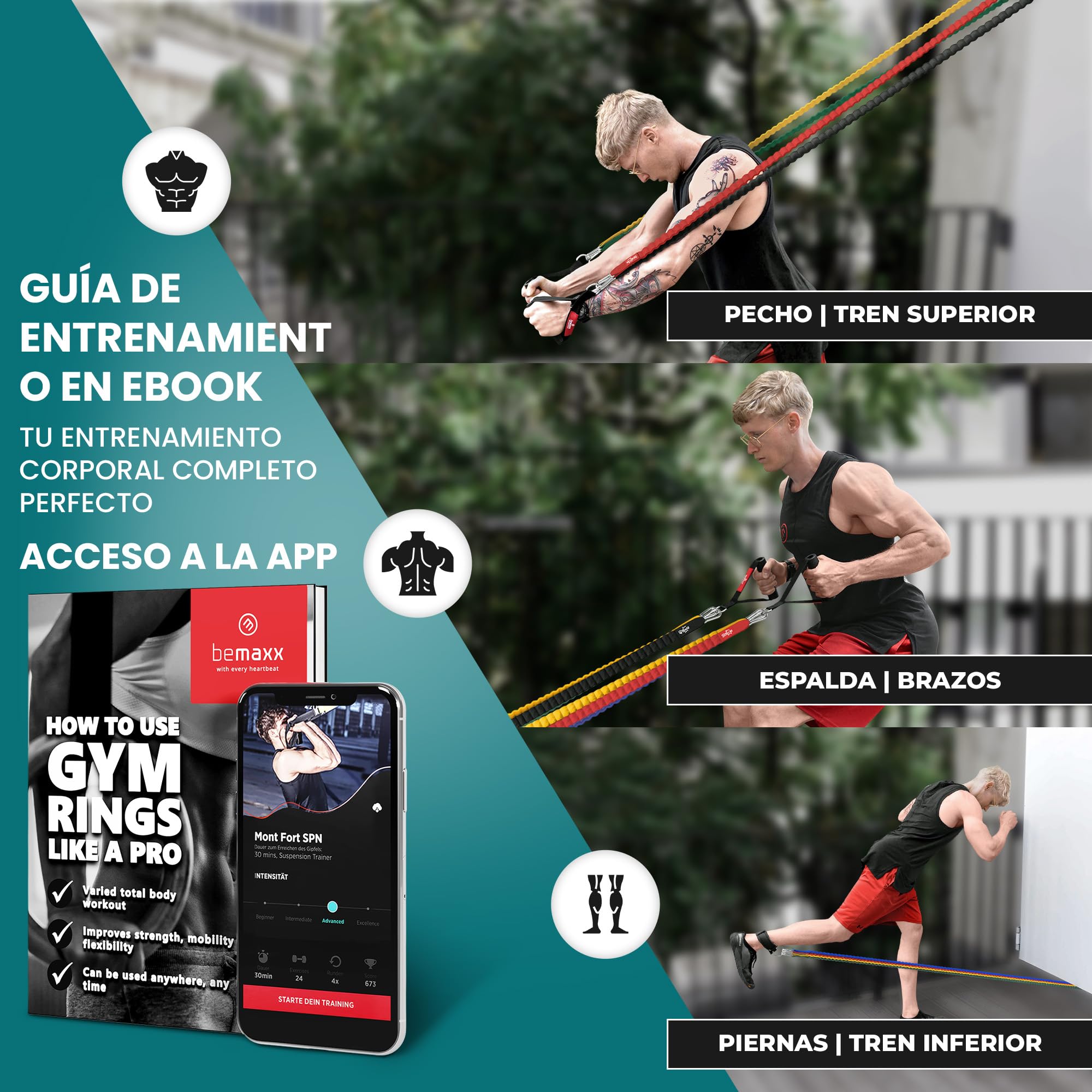 BeMaxx Premium Resistance Band Set — 13 Pieces