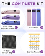 Fitense Fabric Resistance Band Set — 6 Levels