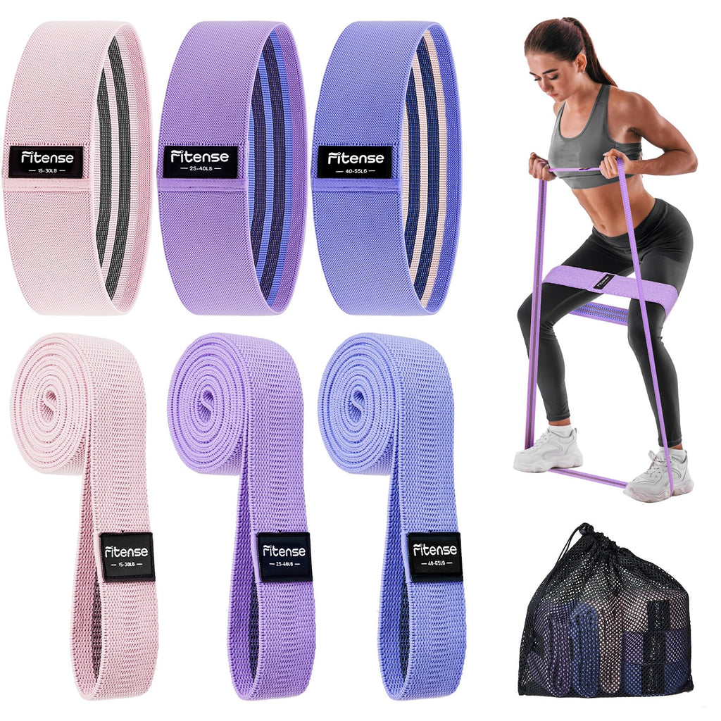 Fitense Fabric Resistance Band Set — 6 Levels